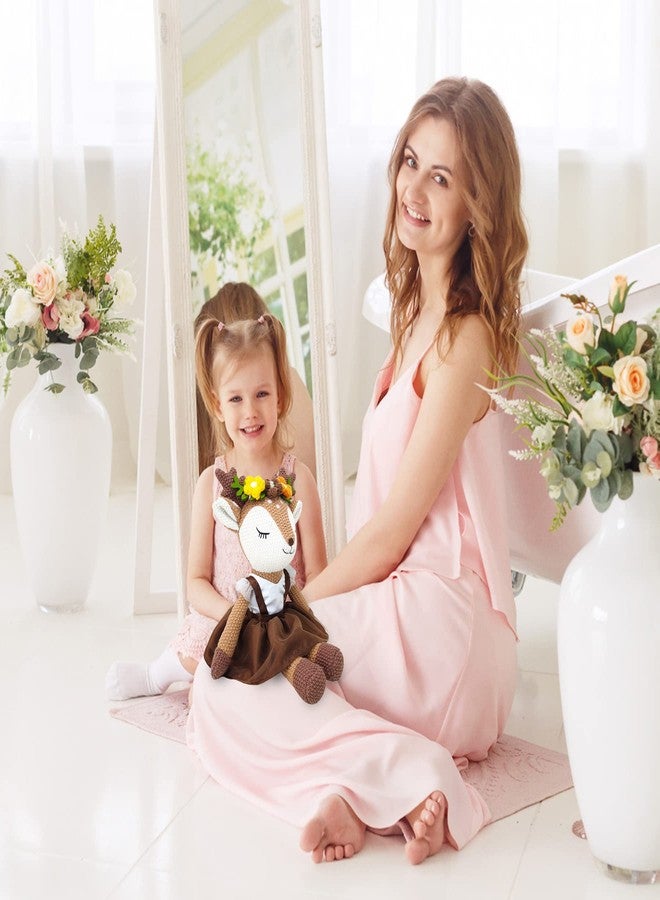 JUSTQUNSEEN دمية غزال محشوة من جست كوينسين، 17 بوصة، ألعاب غزال قطيفة، دمية راقصة باليه على شكل غزال محشوة لطيفة، حيوانات محشوة للبنات، دمية حيوان قطيفة ناعمة، هدايا عيد الميلاد للأطفال الرضع والفتيات - Image 5